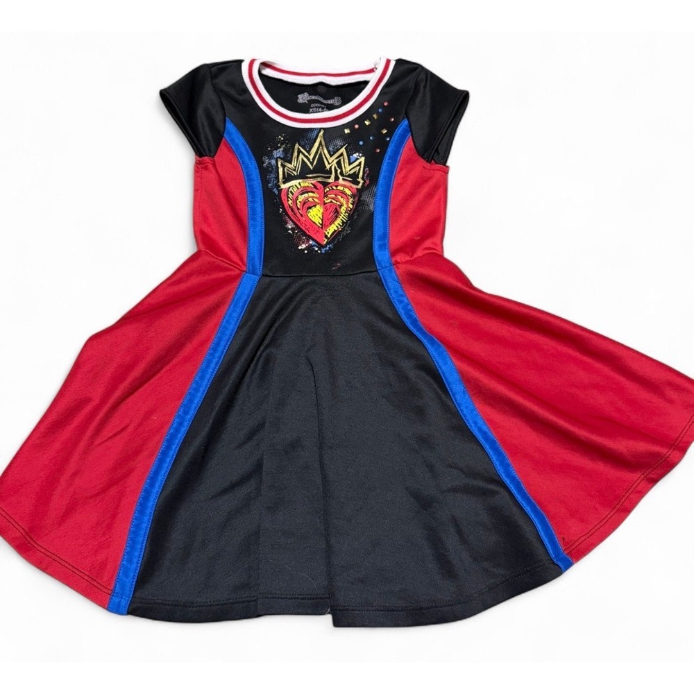 Disney Descendants 3 Evie Girls Costume Dress Size XS 4-5 Black Red Blue